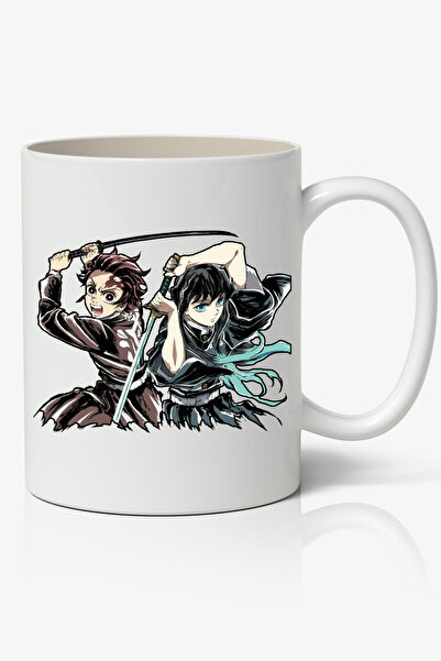 Toyaso كوب أبيض بتصميم أنمي قاتل الشياطين (تانجيرو ومويتشيرو) هدية للأحباء وا...