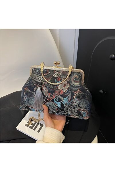 Vintage İşlemeli El veya Omuz çantası