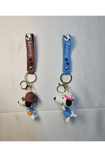 MAXBİ Snoopy Lüks Silikon 2'li Anahtarlık Seti