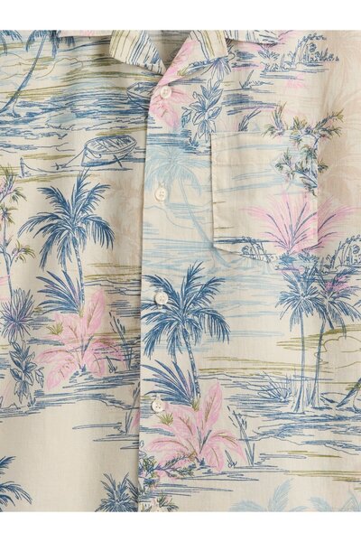 GAP Erkek Çocuk Bej Relaxed Keten Karışımlı Gömlek