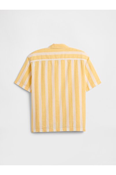 GAP Erkek Çocuk Sarı Relaxed Keten Karışımlı Gömlek