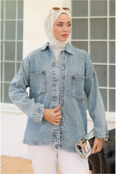 DEMOİSELLE سترة نسائية من قماش الدنيم