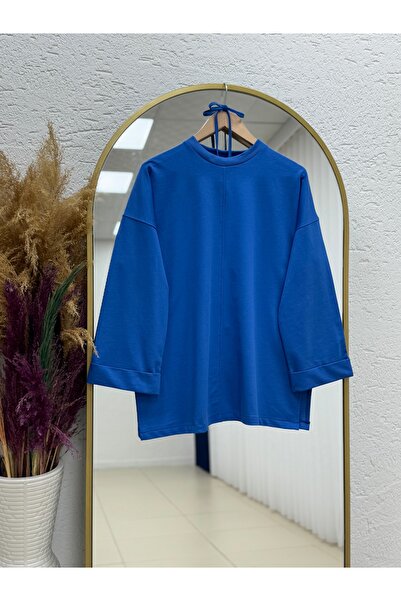 BENAHOLL Doryla Detaliu de cusătură la capătul mânecii Sweat-BN4498 Indigo