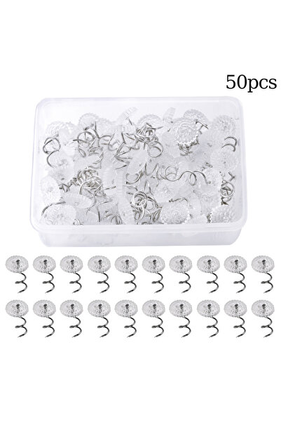 Choice 50 قطعة دائرية من KRABALL 50/100 قطعة دبابيس مسمار ملتوية شفافة لألواح الأريكة برأس بلاستيكي دبوس برغي F