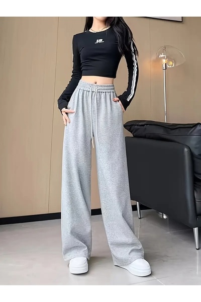 CANDERO Γυναικεία γκρι φαρδιά αθλητικά ρούχα μεγάλου μεγέθους, υψηλής ποιότητ...