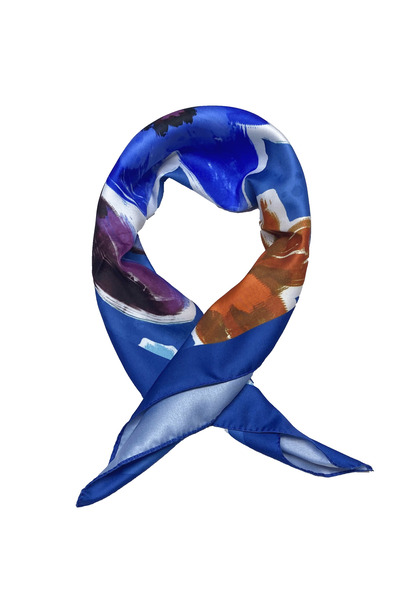 Sultan İpek Çiçek Desenli Fular / Bandana 52x52