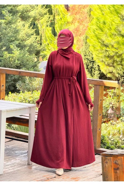 Nissra Ankanoor Anvelop Kolluklu Örme Ferace&Elbise Anka255103