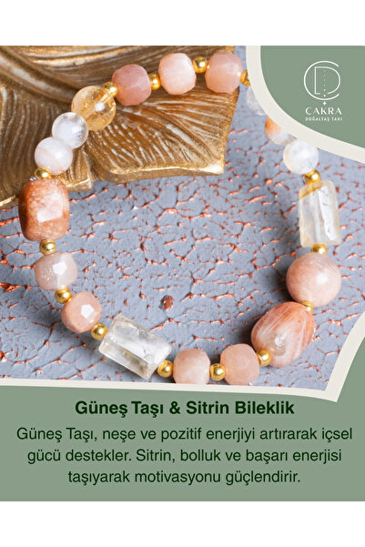 ÇAKRA DOĞAL TAŞ Güneş Taşı & Sitrin Bileklik