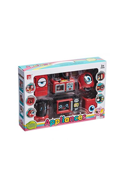 Crocodileskids Set de joaca mini bucatarie, aparate de uz casnic mici, 6 pies...