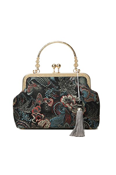 Vintage İşlemeli El veya Omuz çantası