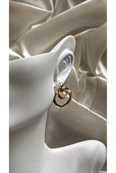 ADENNA JEWELRY Stylish Gold Earrings with Ring Detail