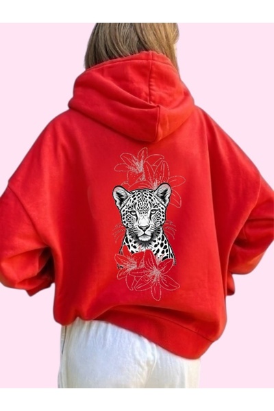 ArtYus Unisex Lion Colorful Custom Printed Cotton Oversize Hooded Sweatshirt
