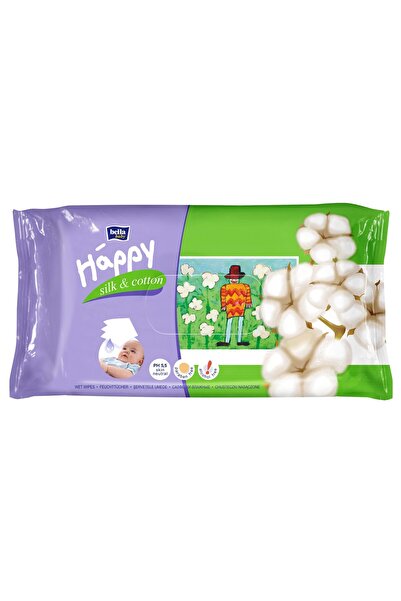 Happy Șervețele umede delicate din mătase și bumbac pentru bebeluși, pachet d...
