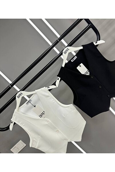 Kısmetin Butiği Women's White Vest New Collection for Those Who Love Differentiation