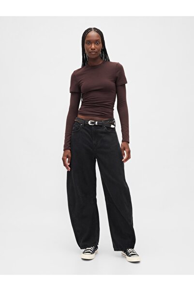 GAP Kadın Siyah High Rise UltraSoft Horseshoe Jean Pantolon