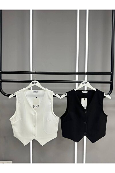 Kısmetin Butiği Women's White Vest New Collection for Those Who Love Differentiation