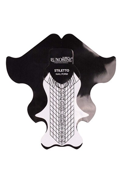 LUXORISE Șabloane Stiletto pentru unghii - Negre, 50 buc