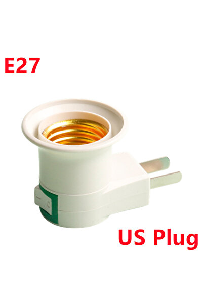 GGBEE قاعدة مصباح بمقبس لمبات LED E27 أمريكية مع محول قابس أوروبي أمريكي مع مفتاح تشغيل/إيقاف تشغيل المصباح