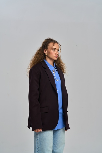 MAI STUDIOS CO. Emma Dikiş Detaylı Acı Kahve Blazer