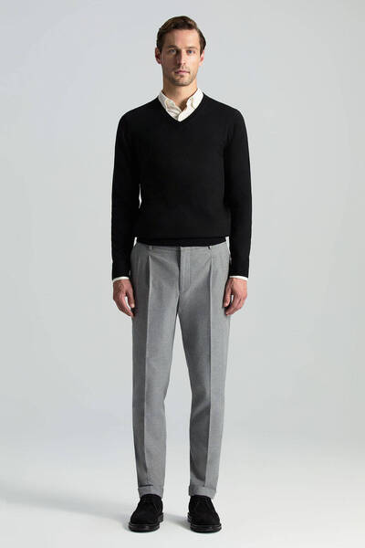 Hemington Pamuk Kaşmir Karışım Açık Gri Relax Chino Pantolon