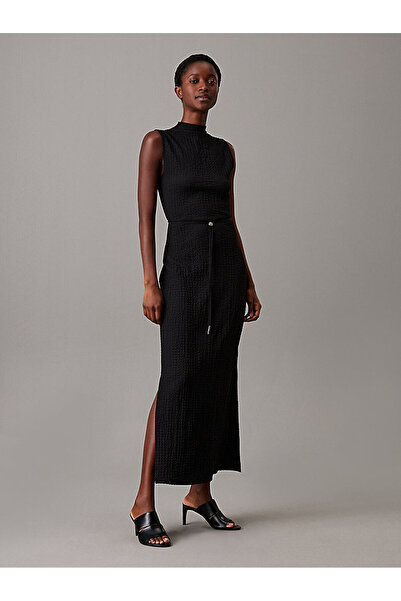 Calvin Klein Women's Crinkle Jersey Ankle Dress