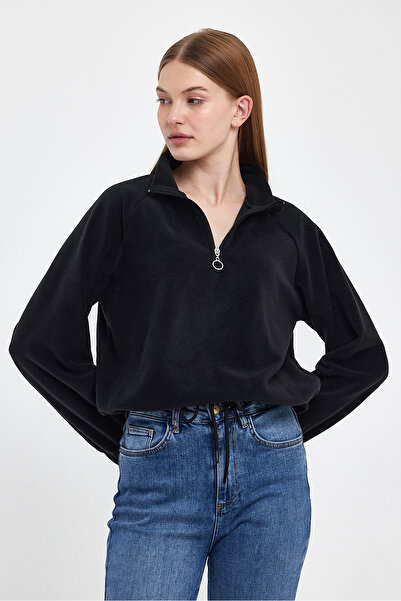 Superlife Γυναικείο φούτερ με μισό φερμουάρ Softech Fleece, άνετο και ελαστικό, spr24pwk99