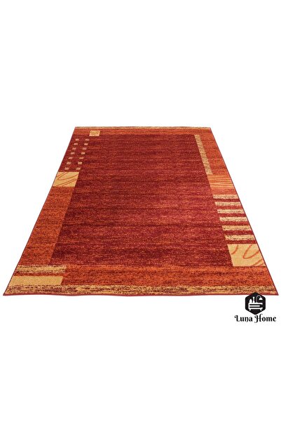 LUNA HOME Jonas short pile carpet, modern dark orange pattern 160x230 cm