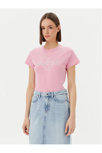 Guess Women's T-Shirt Pink V5GI10K9RM1