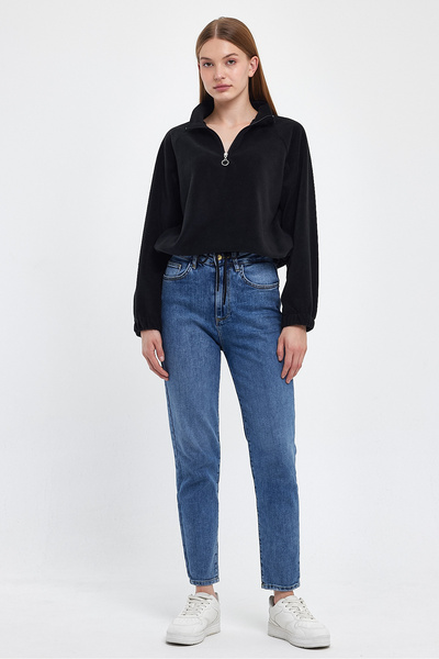 Superlife Γυναικείο φούτερ με μισό φερμουάρ Softech Fleece, άνετο και ελαστικό, spr24pwk99