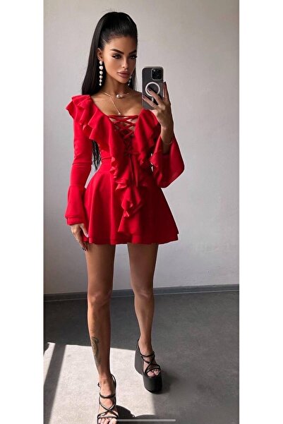 Miran Göğüs dekolteli elbise