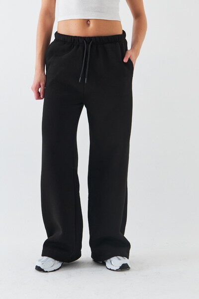The Champ Clothing Oversize Unisex Sweatpants Black – 3 Thread Ribbed, Wide Leg, with Pockets, Modern Comfortable Fit
