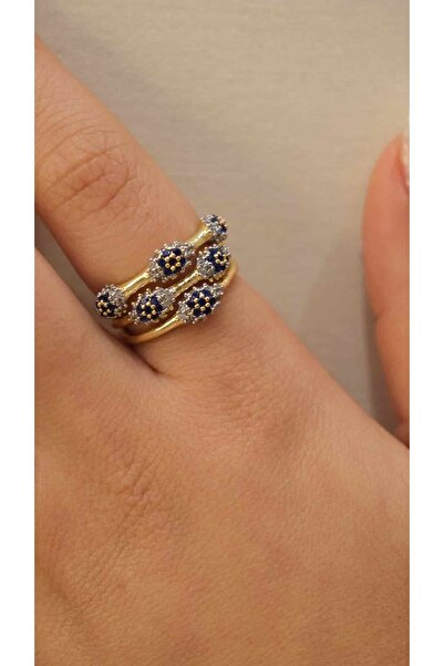 Jerie Gold Mini Eye Figure Triple Appearance Ring
