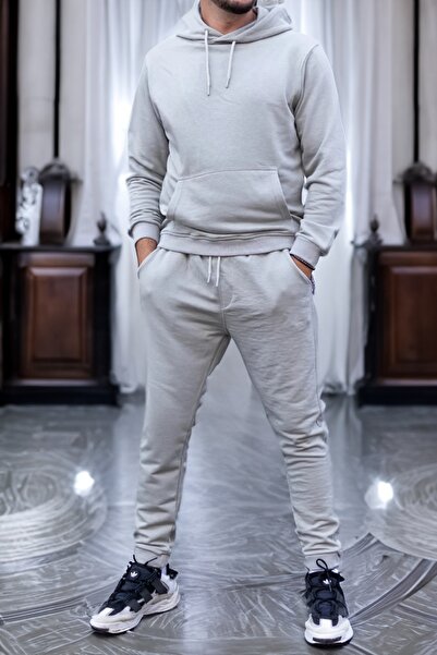 EXCLUSIVE STYLE Cotton tracksuit - exclusive GRAY