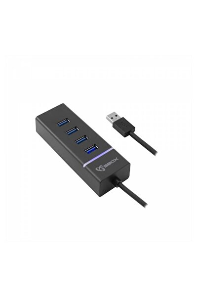 SBOX Hub USB H-304, 4 x USB 3.0, Negru