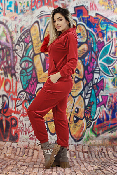 WildFashion Fashion tracksuit made of slightly elastic velvet material Y620-81