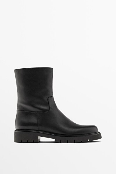 Massimo Dutti Tırtıklı tabanlı düz bot