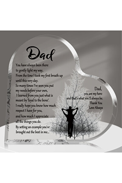 Choice 10x10cm 1pc A 1-3PCS Heart Shape Acrylic Plaque for Dad Birthday Father's Day Thankful Quote Blessed
