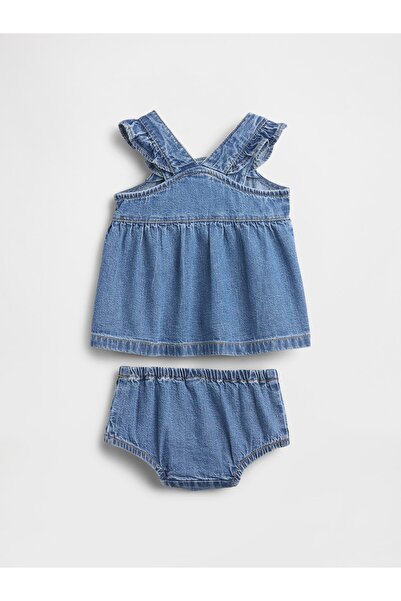 GAP Bebek Mavi Denim Elbise Outfit Set