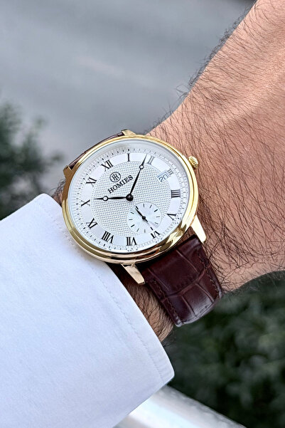 Homies Men's Wristwatch Original Classic Leather Strap with Calendar Gift Box and Bracelet Gift.Hmnwsh003