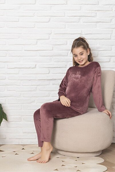 Asel Children's Lycra Soft Velvet Fabric Long Sleeve Pajama Set