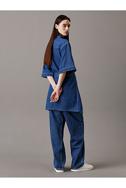 Calvin Klein Women's Linen Boxy Belted Dress