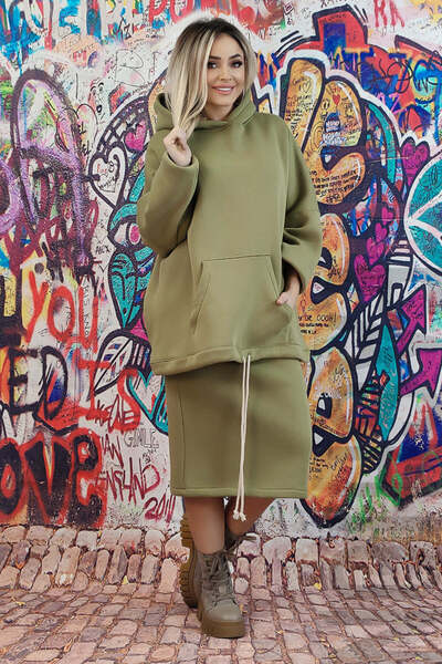 WildFashion Compleu casual tip trening din bluza si fusta lunga T577-120