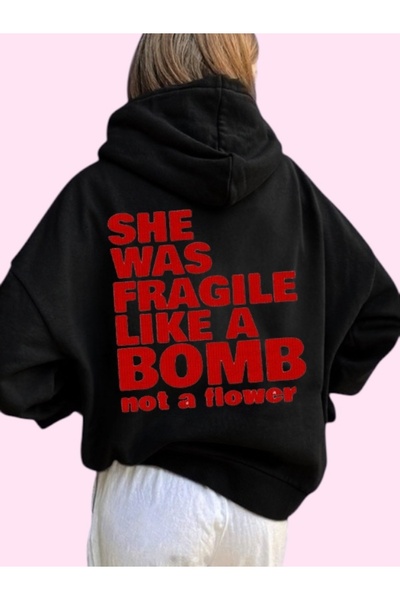 ArtYus Unisex Bomb Colorful Custom Printed Cotton Oversize Hooded Sweatshirt