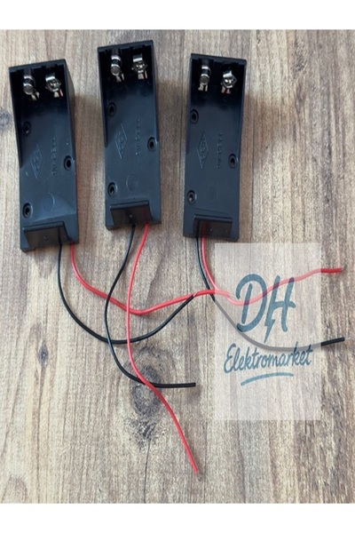 DHELEKTROMARKET 9 V Pil Yuvası - Pil Yatağı 3'lü