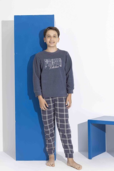MEBA Erkek Baba-Oğul Önden İki Düğmeli Wellsoft Polar Pijama Takımı