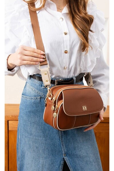 eflanmoda Γυναικεία τσάντα ώμου και χιαστί ποιότητας 5 τμημάτων