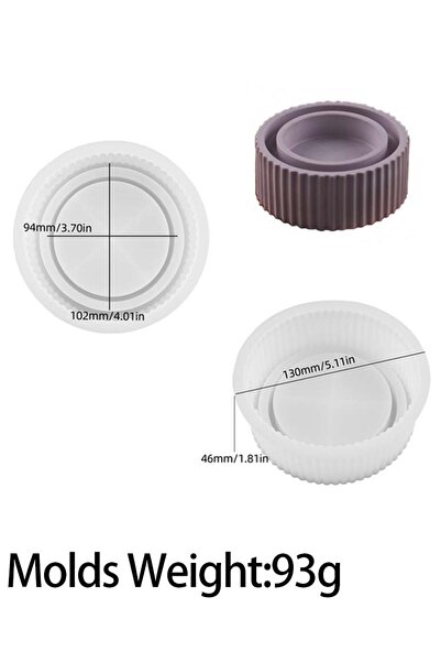 Choice قالب شمعدان أسطواني كبير من السيليكون، حامل شموع مخطط مقاوم للرياح، قا...