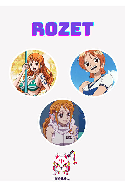 Hara Company One Piece Animesi Nami Anime Rozet Seti 3’lü