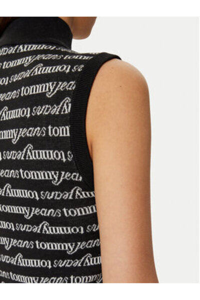 Tommy Jeans Pulover cu guler înalt pentru femei DW0DW19346 Negru