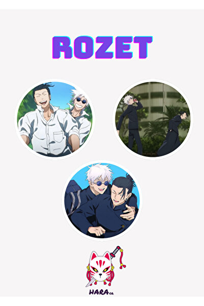Hara Company Jujutsu Kaisen Animesi Gojo Satoru ve Geto Suguru Anime Rozet Se...